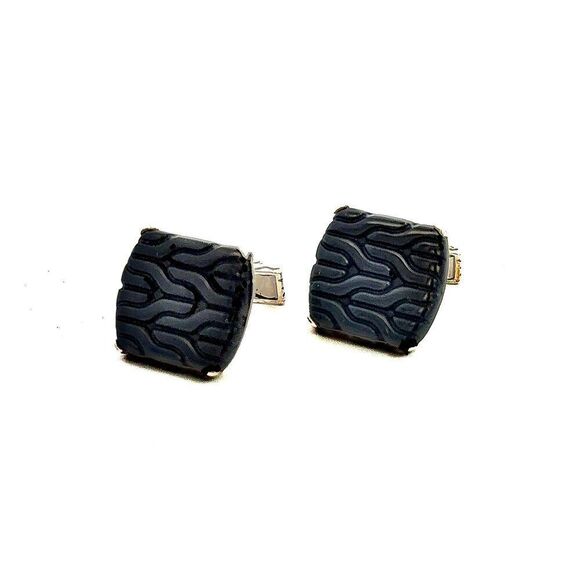 John Hardy Carved Onyx Cufflinks Sterling Silver Estate JH110 - Picture 8 of 13